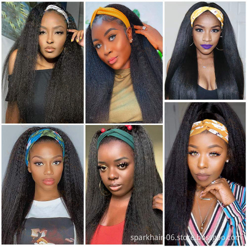 Wholesale price headband wigs human hair,hair wig with headband,headband wigs for black women